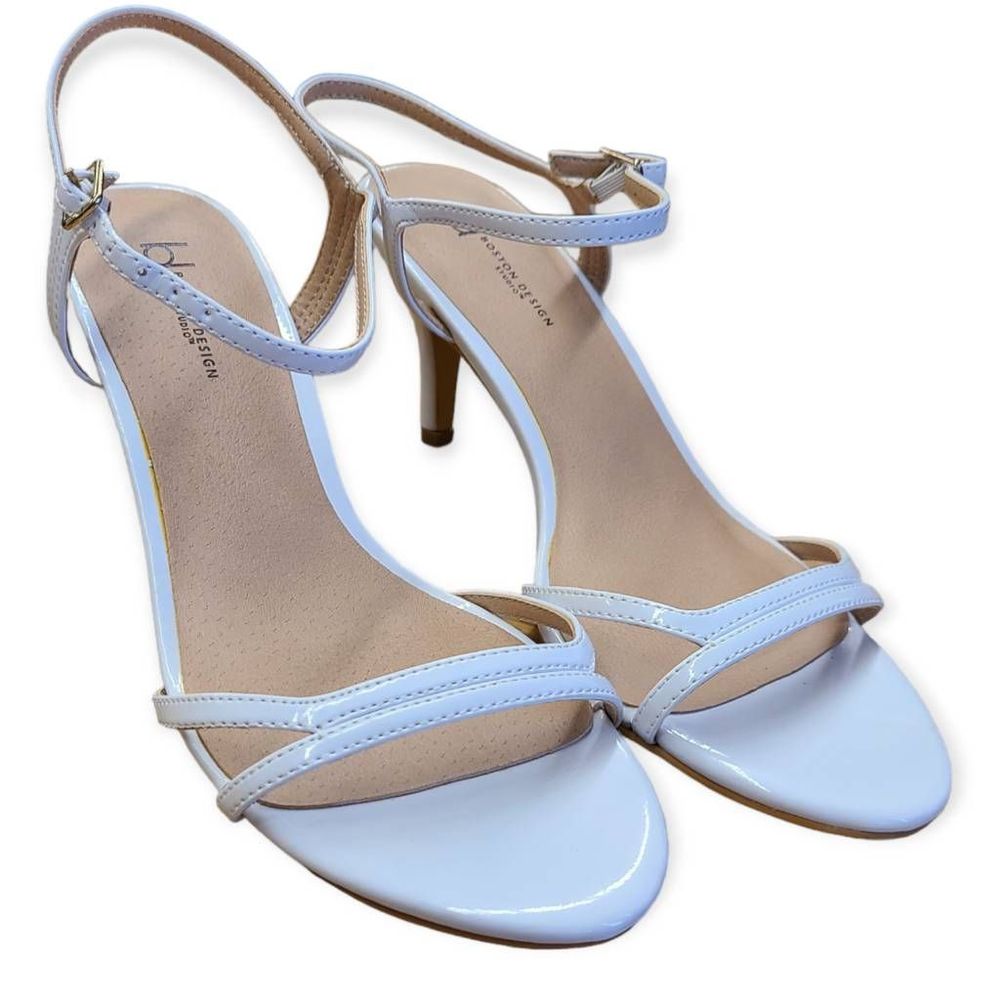 NEW Boston Design Studio White Open Toe Sling Back Heels size 7